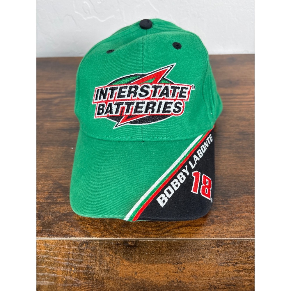 Bobby Labonte 18 Interstate Batteries NASCAR Hat Winners Circle Green Mens Cap